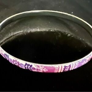 Michaela Frey Signed Bangle Bracelet Blue & Purple Design. Preowned.